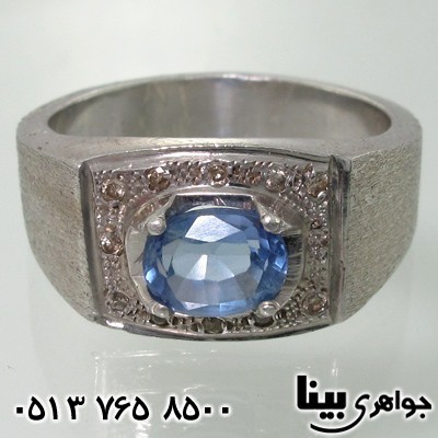 انگشتر چند جواهر یاقوت کبود و الماس