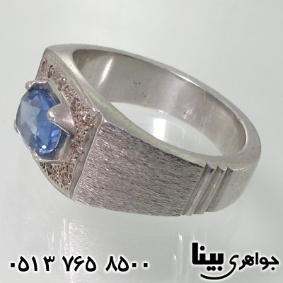 انگشتر چند جواهر یاقوت کبود و الماس