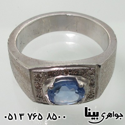 انگشتر چند جواهر یاقوت کبود و الماس