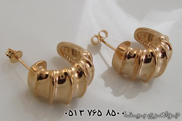 گوشواره نقره روکش آب طلا سایز بزرگ