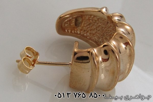 گوشواره نقره روکش آب طلا سایز بزرگ