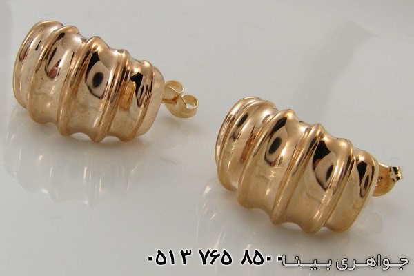 گوشواره نقره روکش آب طلا سایز بزرگ