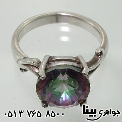انگشتر توپاز هفت رنگ چهار چنگ