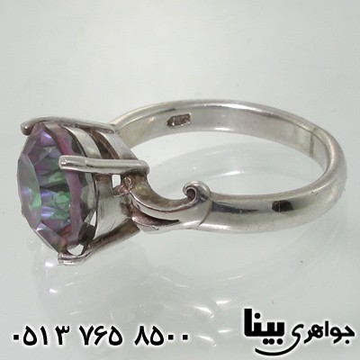 انگشتر توپاز هفت رنگ چهار چنگ