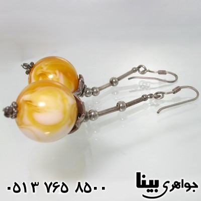 گوشواره کهربا گوی