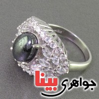 انگشتر حدید صینی هفت جلاله رودیوم درشت زنانه انگشتر حدید صینی هفت جلاله رودیوم درشت زنانه