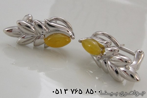 گوشواره عقیق زرد شرف الشمس سایز درشت