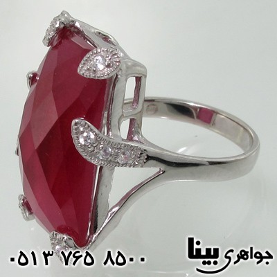 انگشتر یاقوت سرخ برگ و گل