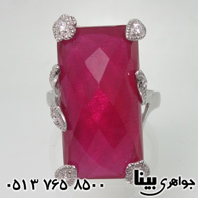 انگشتر یاقوت سرخ برگ و گل