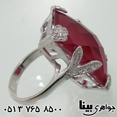 انگشتر یاقوت سرخ برگ و گل