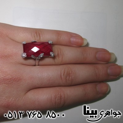 انگشتر یاقوت سرخ برگ و گل