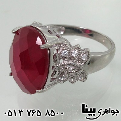 انگشتر یاقوت سرخ طرح شاپرک
