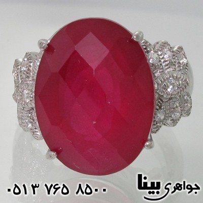 انگشتر یاقوت سرخ طرح شاپرک
