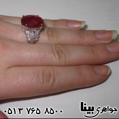 انگشتر یاقوت سرخ طرح شاپرک