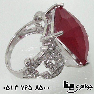 انگشتر یاقوت سرخ طرح پیچک