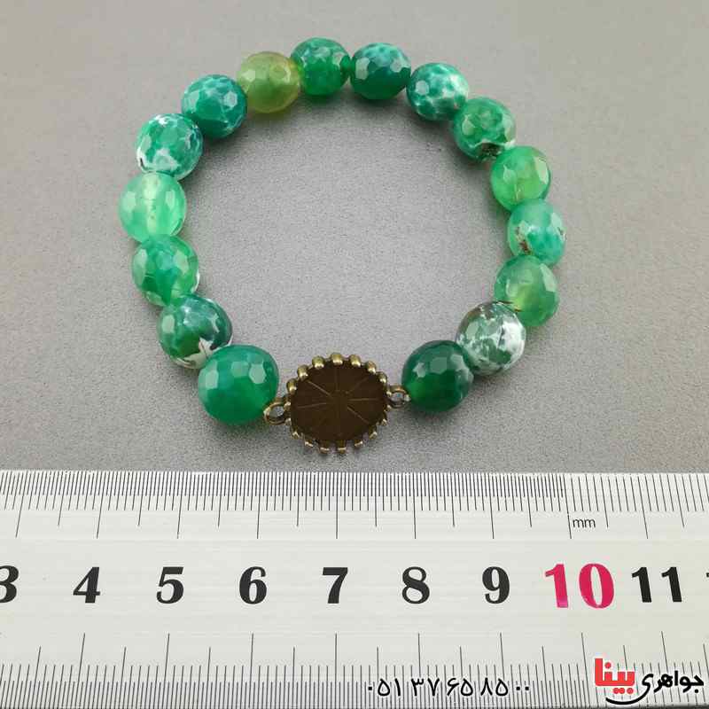 دستبند عقیق رنگی الوان مهره ای تراش دار _کد:17020