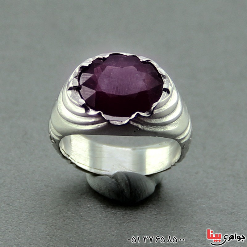 انگشتر یاقوت سرخ مردانه نگین درشت خاص _کد:17021