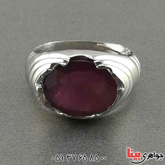 انگشتر یاقوت سرخ مردانه نگین درشت خاص _کد:17021