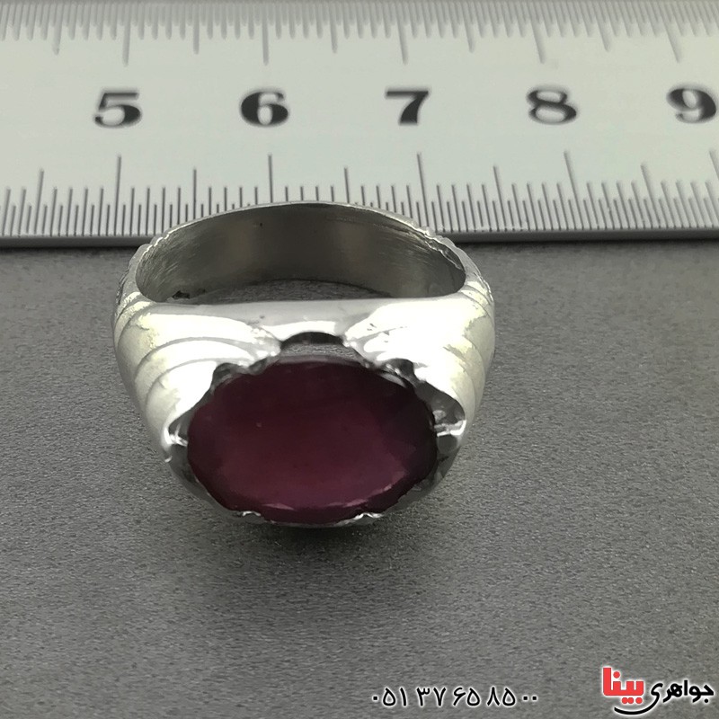 انگشتر یاقوت سرخ مردانه نگین درشت خاص _کد:17021