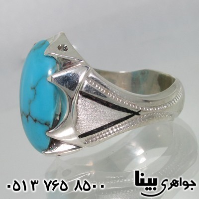 انگشتر فیروزه نیشابوری با نقش شجری طبیعی