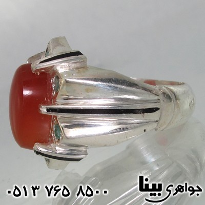 انگشتر چند جواهر عقیق یمنی و زمرد