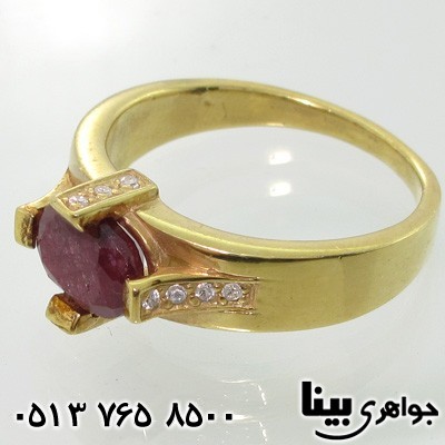 انگشتر یاقوت سرخ آب طلا 24 عیار