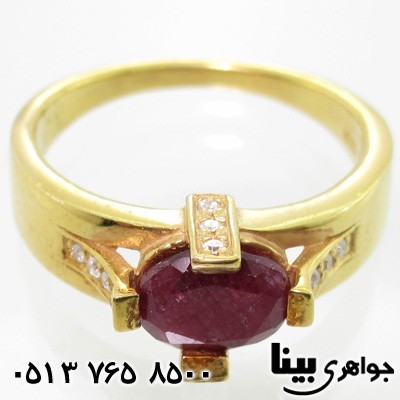 انگشتر یاقوت سرخ آب طلا 24 عیار