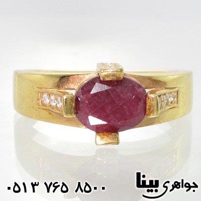 انگشتر یاقوت سرخ آب طلا 24 عیار
