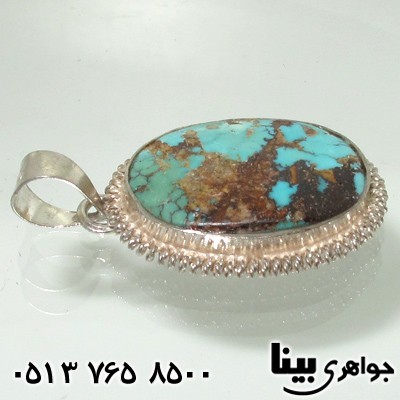 گردنبند فیروزه نیشابوری درشت طرح فنری