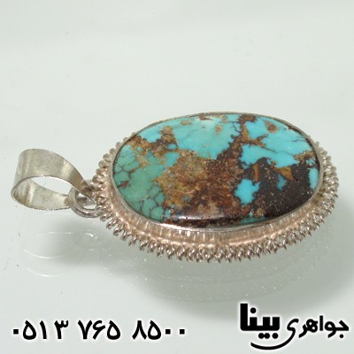 گردنبند فیروزه نیشابوری درشت طرح فنری