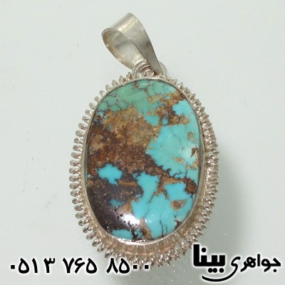 گردنبند فیروزه نیشابوری درشت طرح فنری