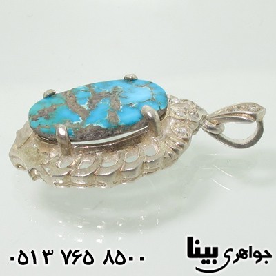 گردنبند فیروزه نیشابوری درشت طرح گلبرگ