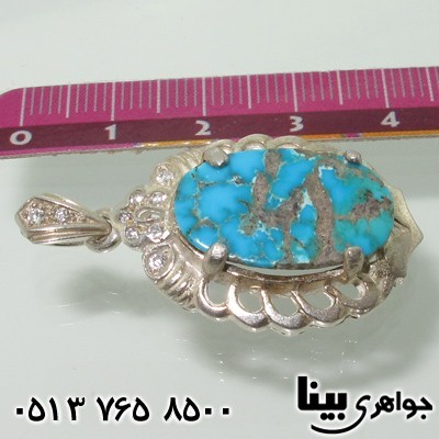 گردنبند فیروزه نیشابوری درشت طرح گلبرگ