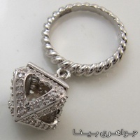انگشتر مروارید طرح صندوقچه