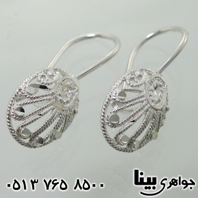 گوشواره نقره ملیله کاری طرح اشک