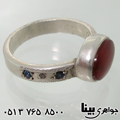 انگشتر عقیق یمنی نگین بیضی