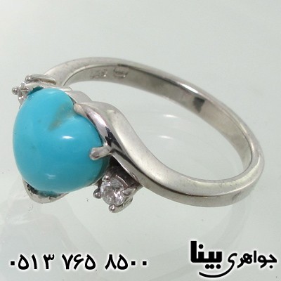 انگشتر فیروزه طرح قلب