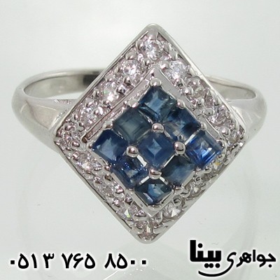 انگشتر یاقوت کبود لوزی