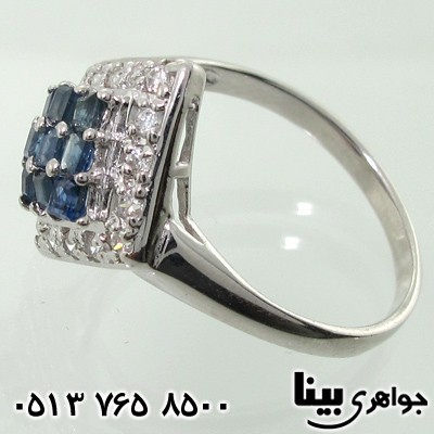 انگشتر یاقوت کبود لوزی