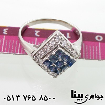 انگشتر یاقوت کبود لوزی