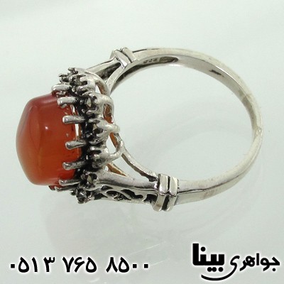 انگشتر عقیق یمنی حدیدکاری شده 14 چنگ