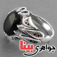 انگشتر عقیق سیاه (اونیکس) مردانه زیبا انگشتر عقیق سیاه (اونیکس) مردانه زیبا