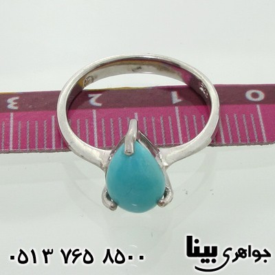 انگشتر فیروزه طرح اشک