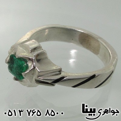انگشتر زمرد زامبیایی 3 خط