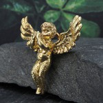 گردنبند نقره زنانه با طرح فرشته طلایی _کد:17575