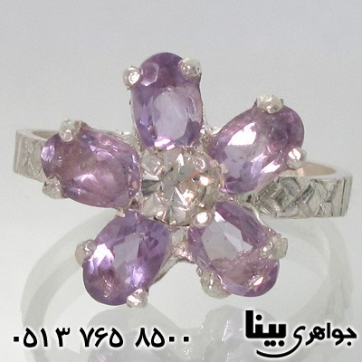 انگشتر آمتیست طرح گل