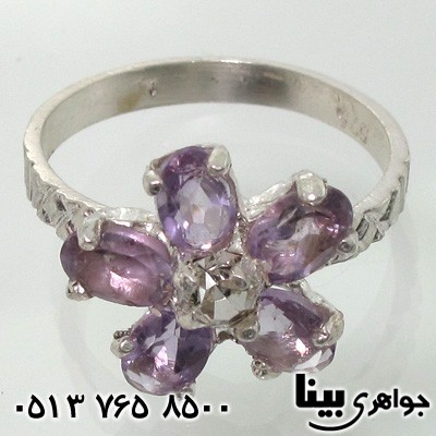 انگشتر آمتیست طرح گل