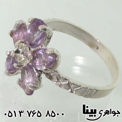 انگشتر آمتیست طرح گل