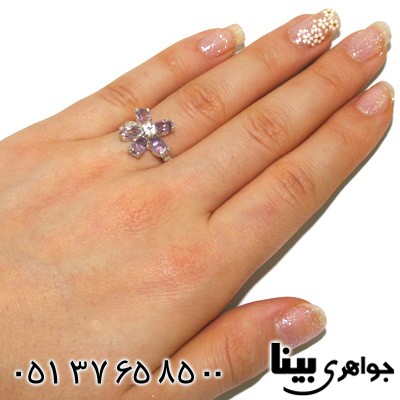 انگشتر آمتیست طرح گل