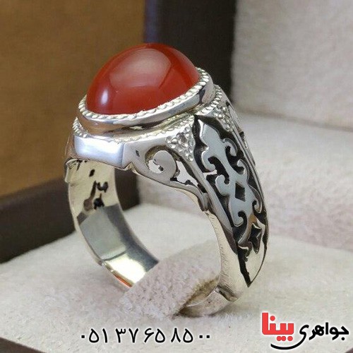 انگشتر عقیق یمنی و الماس بسیار عالی _کد:2640